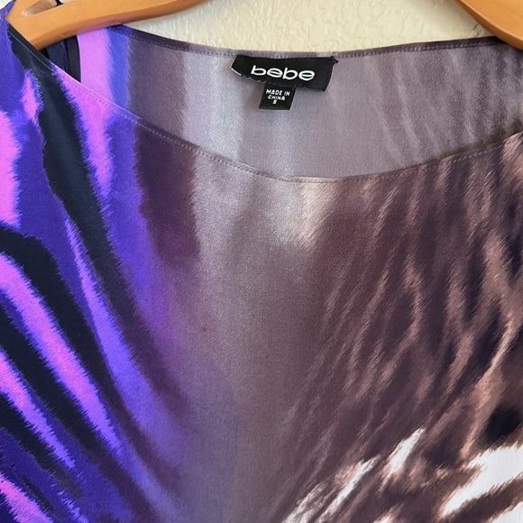 BEBE SIZE SMALL WOMEN’S DRESS PURPLE AND BROWN - Picture 2 of 3